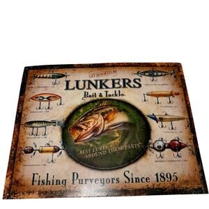 Lunkers Fish and Tackle Tin Sign Retro Vintage 16" x 12.5" New